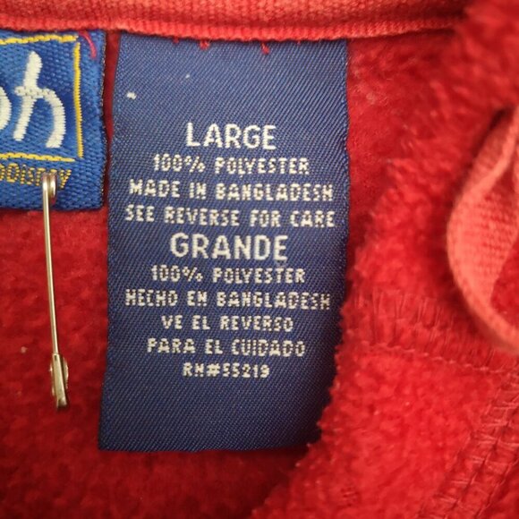 Disney Pooh Ladies Size Large Red V-neck Fleece Lounger with Hood - Picture 4 of 12